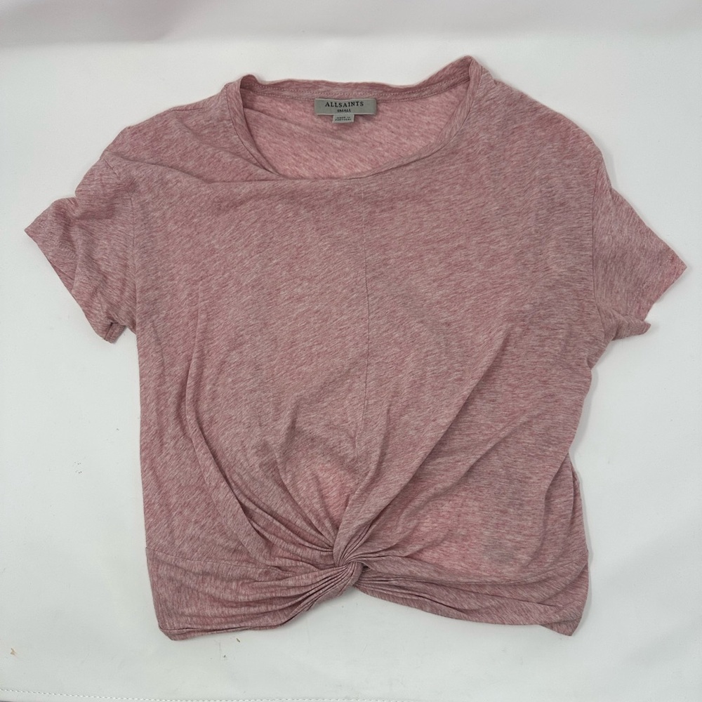 Allsaints Knot tee shirt acid wash pink size small pre owned